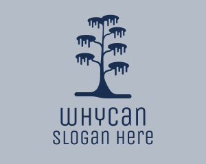 Biology - Frozen Winter Tree logo design