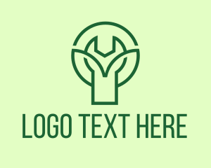 Autoshop - Green Tree Wrench logo design