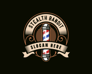 Barber Pole Haircut Groomer Logo