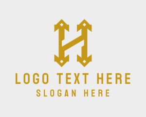 Pointed - Royal Letter H logo design