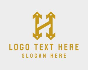 Negative Space - Royal Letter H logo design