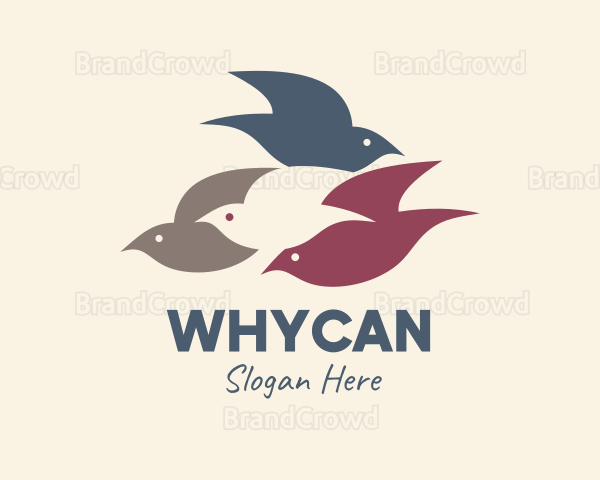 Flying Bird Flock Logo