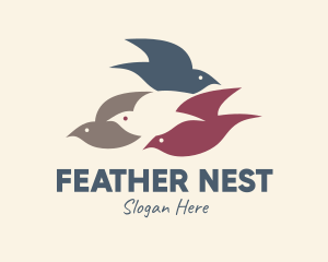 Flying Bird Flock logo design