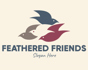 Birds - Flying Bird Flock logo design