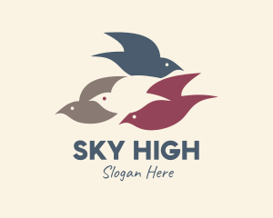 Fly - Flying Bird Flock logo design