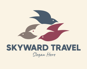 Fly - Flying Bird Flock logo design