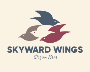 Flying - Flying Bird Flock logo design