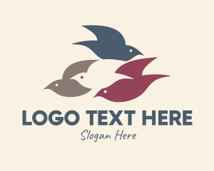 Community Center - Flying Bird Flock logo design
