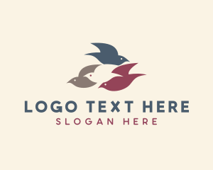 Animal - Flying Bird Flock logo design