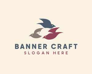 Flying Bird Flock logo design