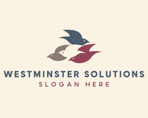 Flying Bird Flock logo design