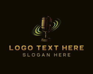 Media Podcast Microphone logo design