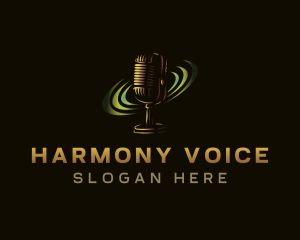 Singing - Media Podcast Microphone logo design