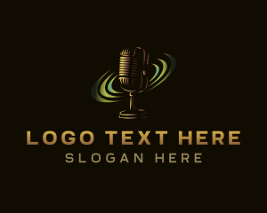 Singing - Media Podcast Microphone logo design