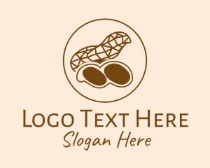 Vegan - Brown Geometric Peanut logo design