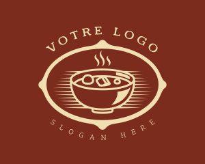 Dish - Hot Food Bowl Restaurant logo design