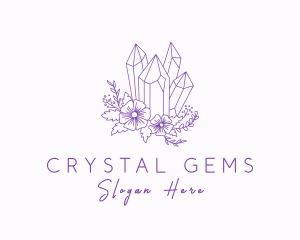 Floral Precious Stone logo design