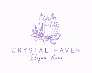 Floral Precious Stone logo design