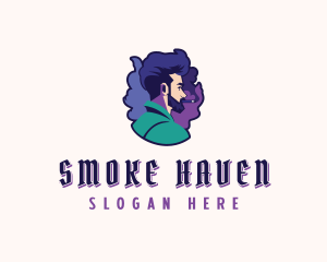 Cigarette Man Smoking logo design