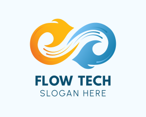 Flow - Air Flow Heating Cooling logo design