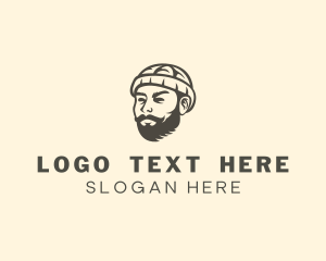 Hat - Beanie Beard Guy logo design