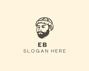 Barber - Beanie Beard Guy logo design