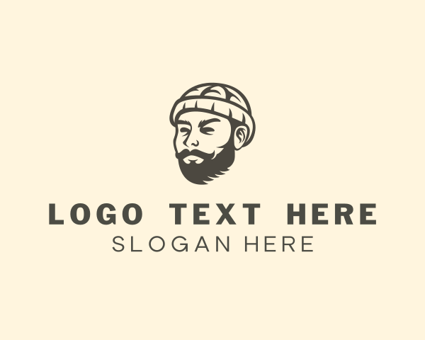 Grooming - Beanie Beard Guy logo design