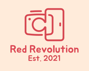 Red Mobile Camera  logo design