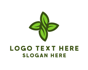 Tree - Green Leaves Cross logo design