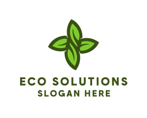 Ecology - Green Leaves Cross logo design