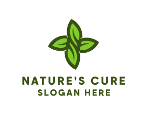 Naturopath - Green Leaves Cross logo design