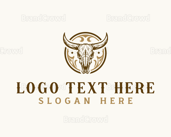 Bull Skull Horn Logo