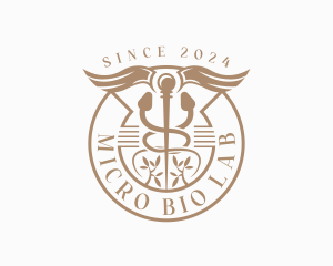 Clinic Healthcare Caduceus logo design