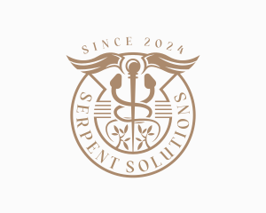 Clinic Healthcare Caduceus logo design