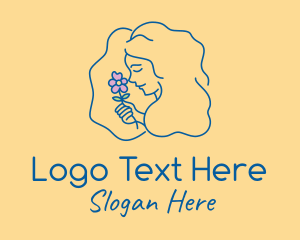 Hairstyling - Flower Girl Hair logo design