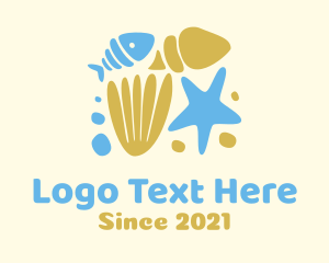 Marine Life - Ocean Fish Shells logo design