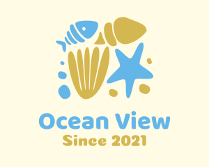 Ocean Fish Shells  logo design