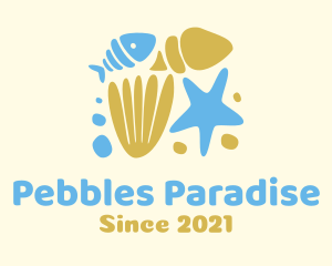 Pebbles - Ocean Fish Shells logo design