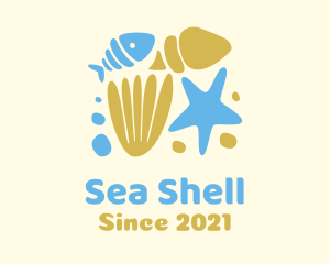 Ocean Fish Shells  logo design