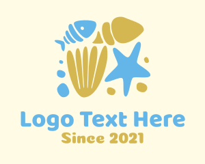 Fish - Ocean Fish Shells logo design