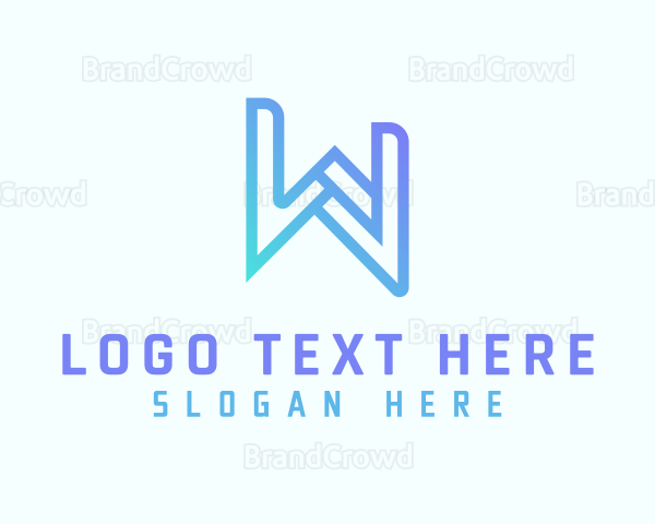 Modern Gradient Startup Letter W Logo