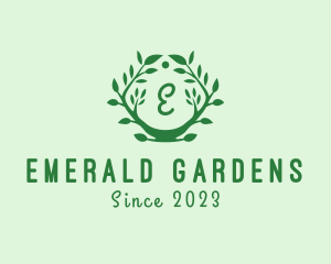 Plant Wreath Landscaping Gardening logo design