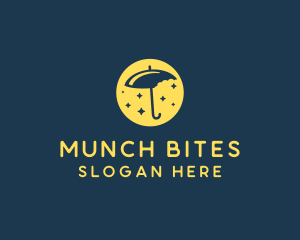 Munch - Moon Umbrella Bite logo design