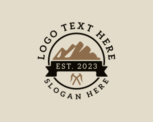 Trekking - Mountaineering Outdoor Badge logo design