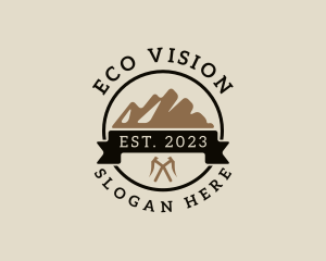 Mountaineering Outdoor Badge logo design