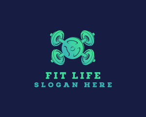 Dumbbell Weights Fitness logo design