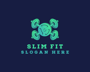 Dumbbell Weights Fitness logo design