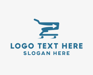 Shopping - Forward Grocery Cart logo design