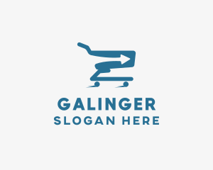 Supermarket - Forward Grocery Cart logo design