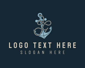 Seaman - Sailing Anchor Rope Letter F logo design